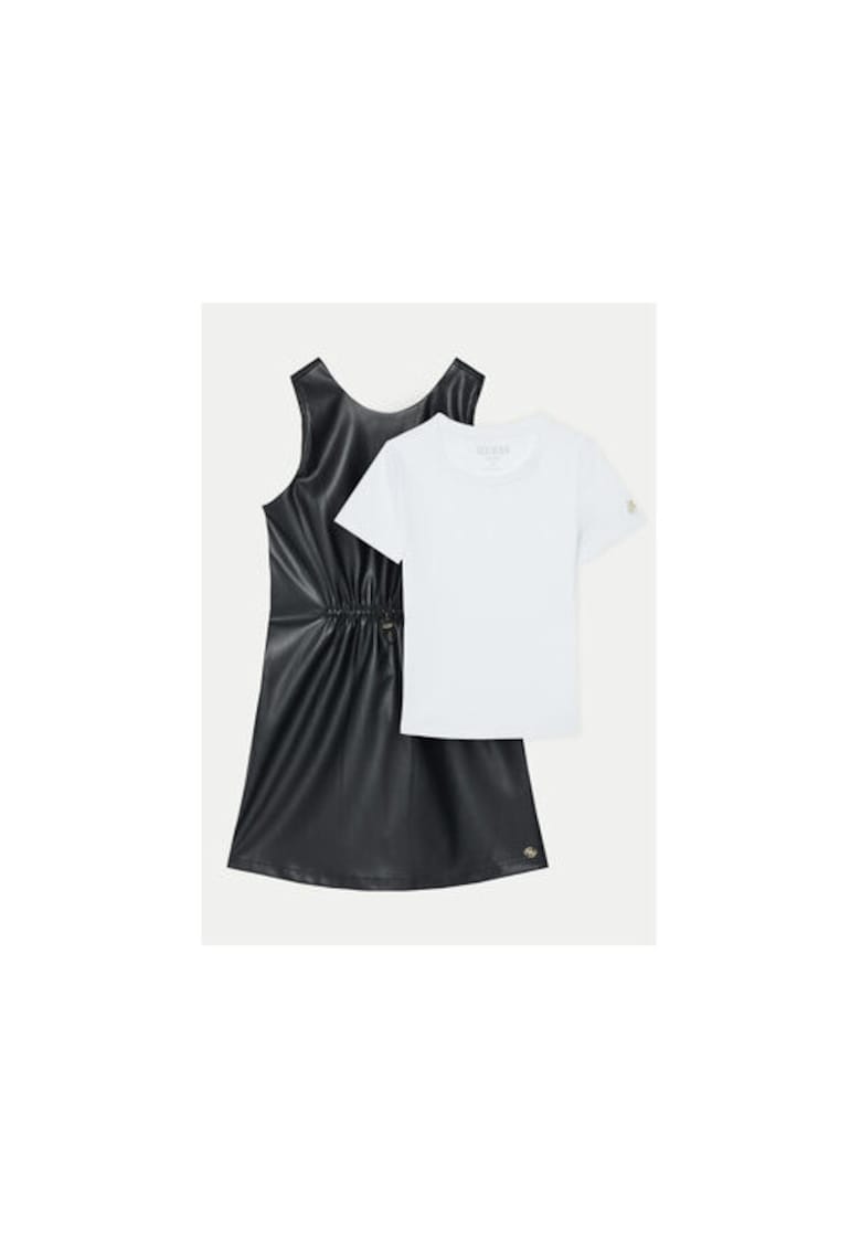 Rochie din piele ecologica cu tricou