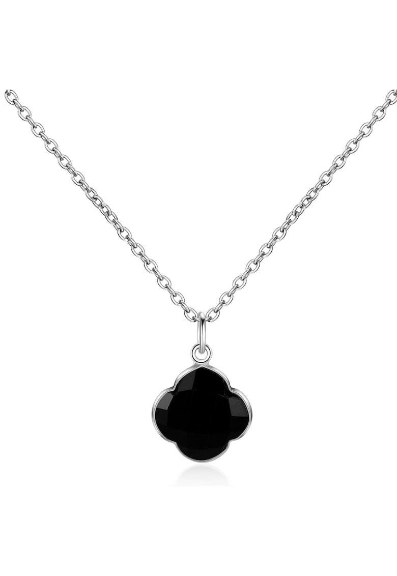 Colier de argint veritabil 925 decorat cu onyx CAPUCINE 29567 - Argintiu