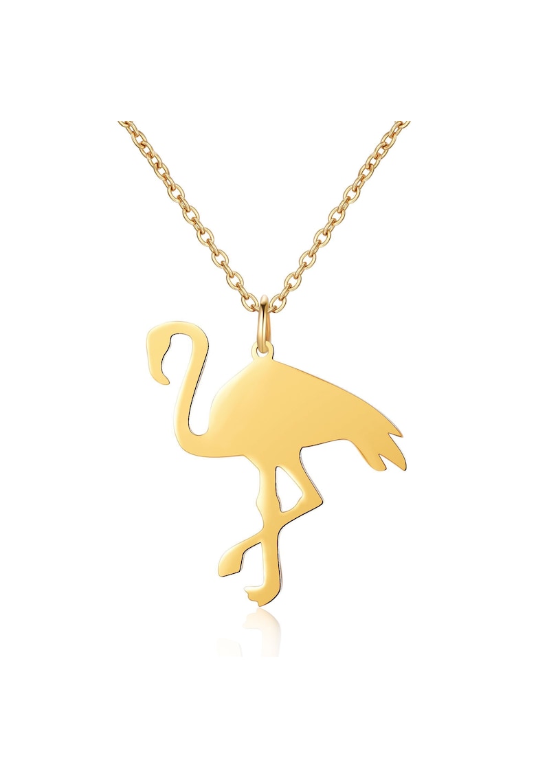 Oferte la Colier de argint veritabil decorat cu pandantiv in forma de flamingo Flamant - Auriu