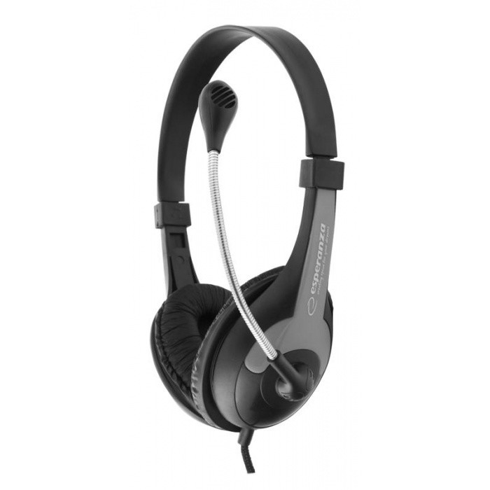 Casti Rooster EH158K, stereo, cu microfon, negru/ gri