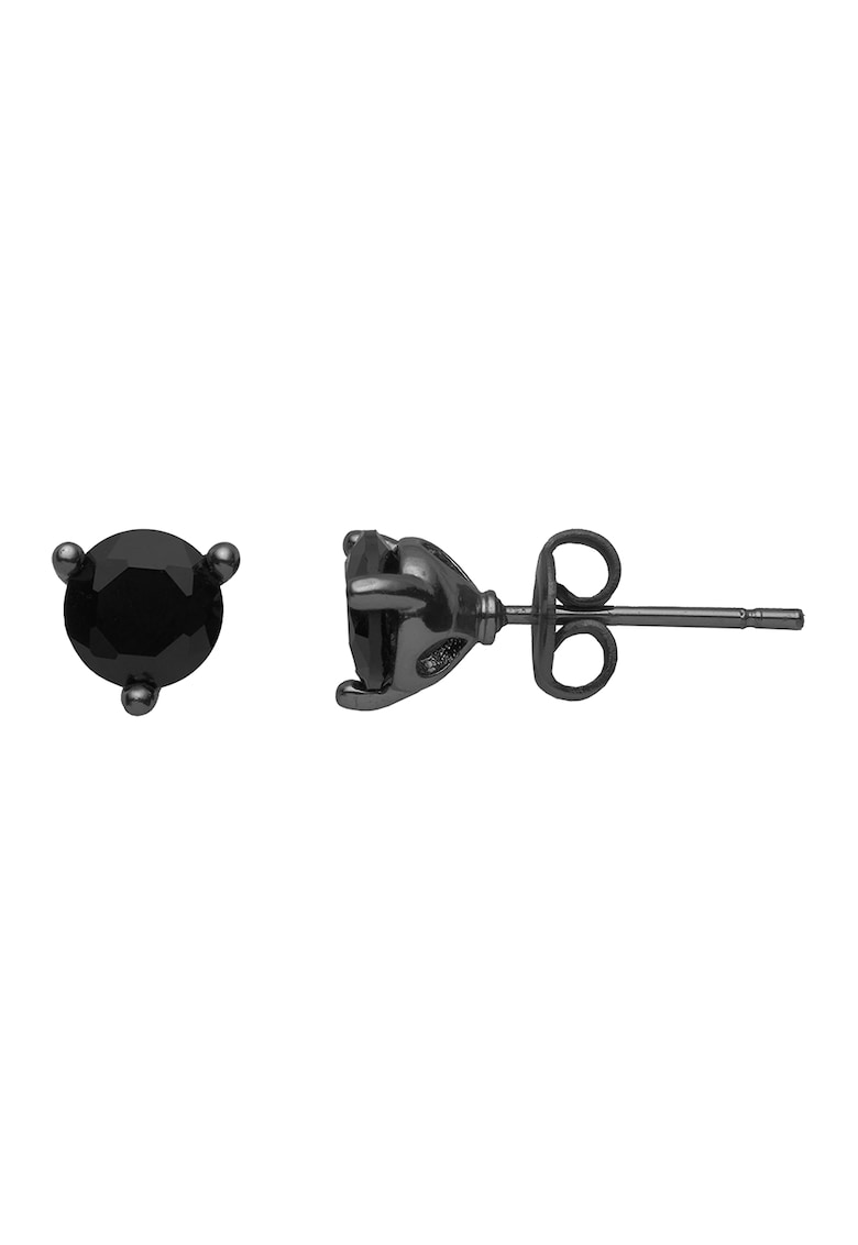 Oferte la Cercei unisex cu tija si cristale - Negru