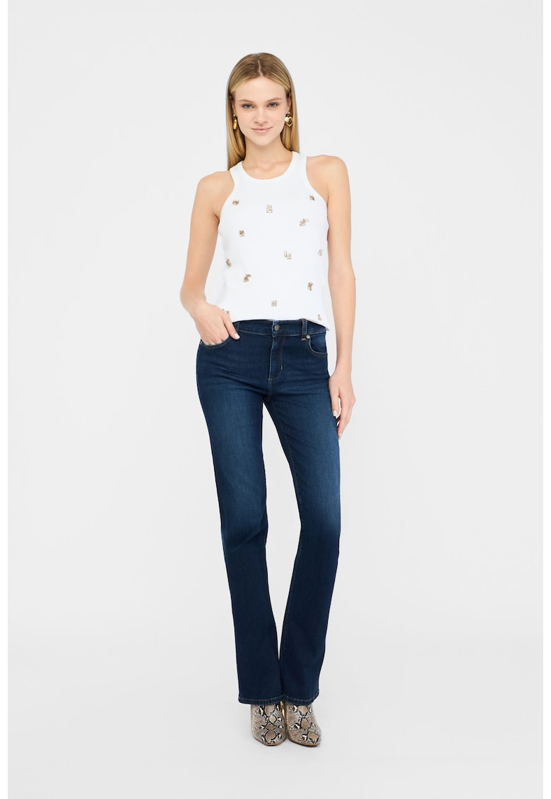 Blugi cu croiala bootcut si talie medie - Albastru
