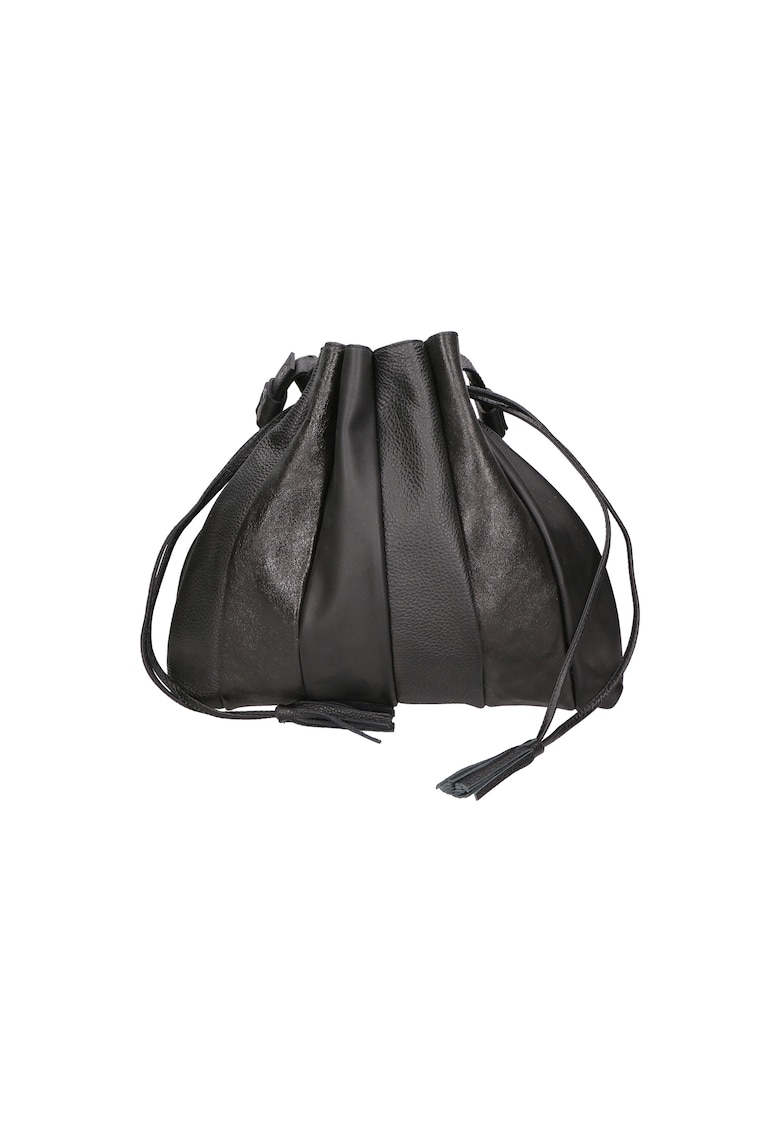 Geanta de piele texturata 25689 - Negru