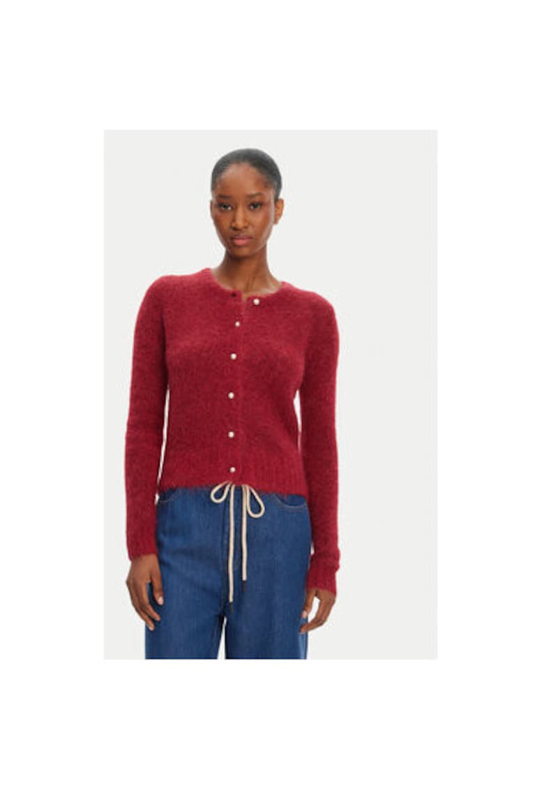 Bluza dama  252160025272 - Lana alpaca/Poliamida - Visiniu - Visiniu