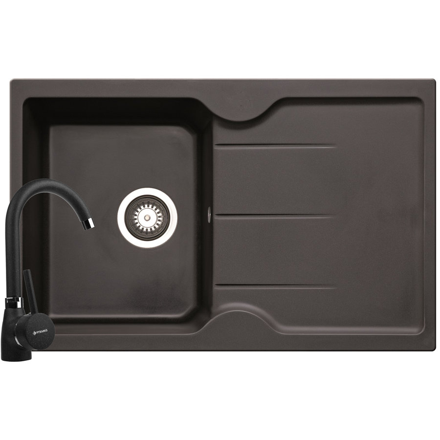Set chiuveta granit PORTOS si baterie BELLO Negru