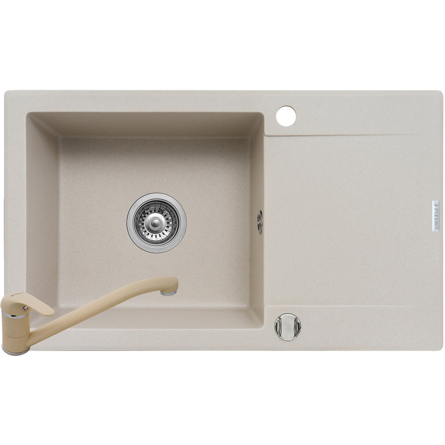 Pachet chiuveta granit KORFU 78x46 1B 1D + Baterie ASALIA Bej