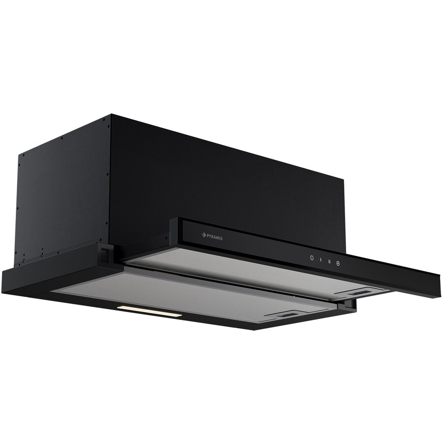 Hota Incorporabila Telescopica Turbo ERN 2056 Black Glass 60CM 1 Motor 210W Negru