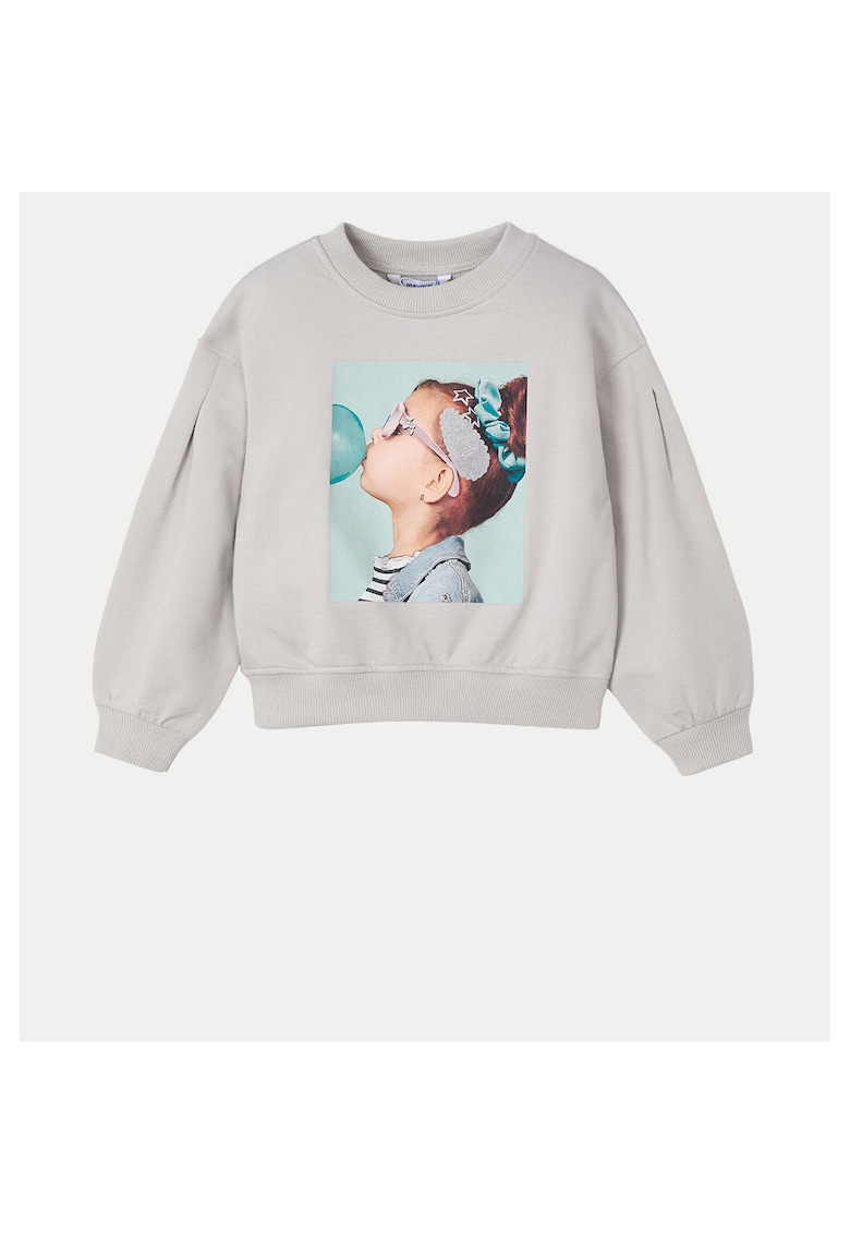 Bluza fete  3401 - Bumbac/Poliester - Gri - Gri