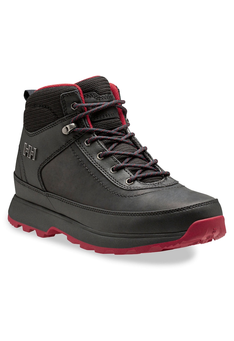 Bocanci trekking barbati  12036 - Piele naturala - Negru - Negru