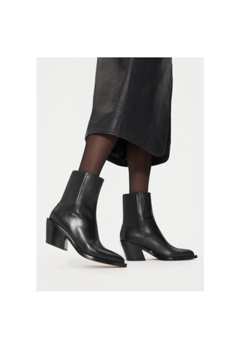 Botine dama  CN136 - Piele naturala - Negru - Negru