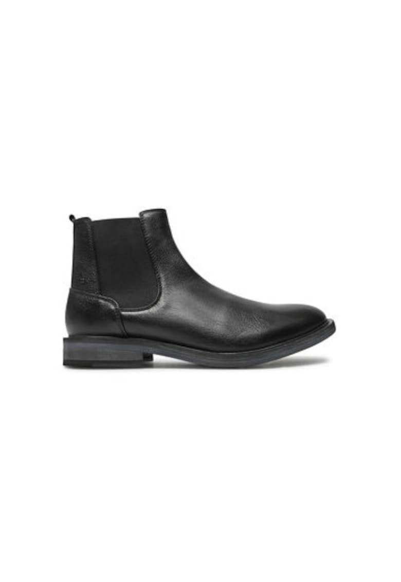 Botine cu glezna joasa pentru barbati  31603 - Piele naturala - Negru - Negru