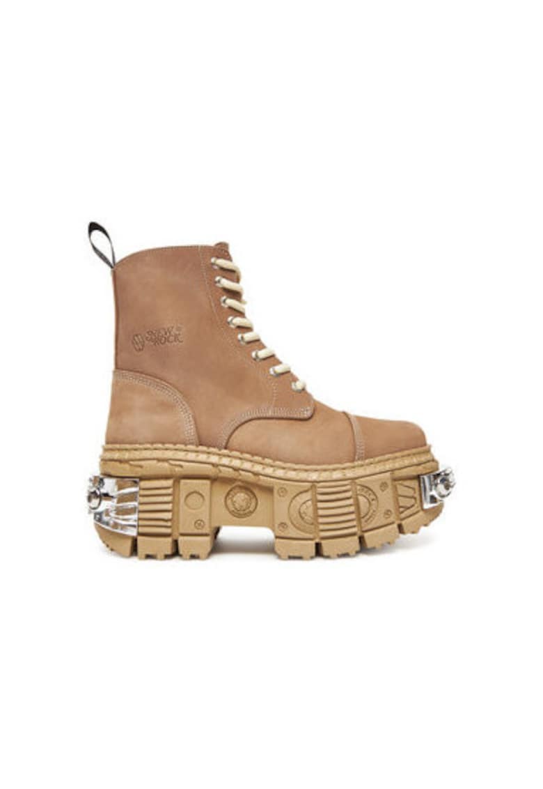 Botine dama  M-WALL083C-C18 - Piele ecologica - Maro - Maro
