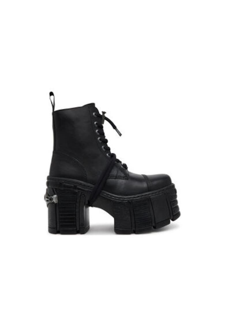 Botine dama  M-TM001-C4 - Piele naturala - Negru - Negru