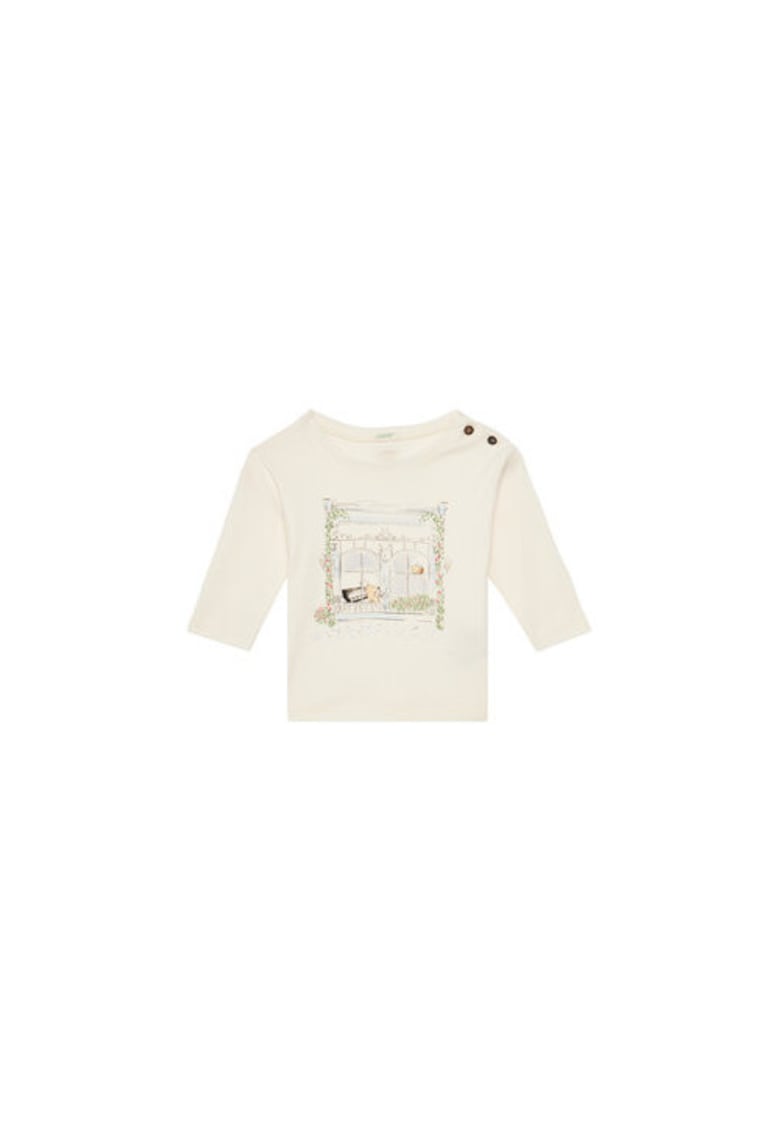 Bluza fete  3I9WA105Q - Bumbac organic - Bej - Bej