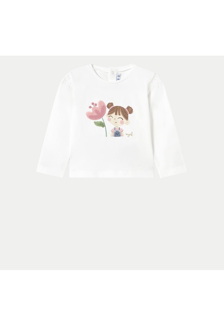 Bluza fete  1050 - Bumbac/Elastan - Alb - Alb