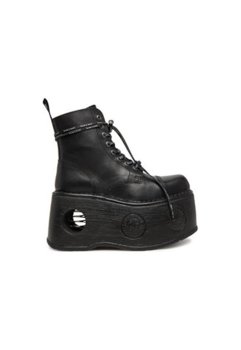 Botine dama  M-MILI083CCT-C18 - Piele naturala - Negru - Negru