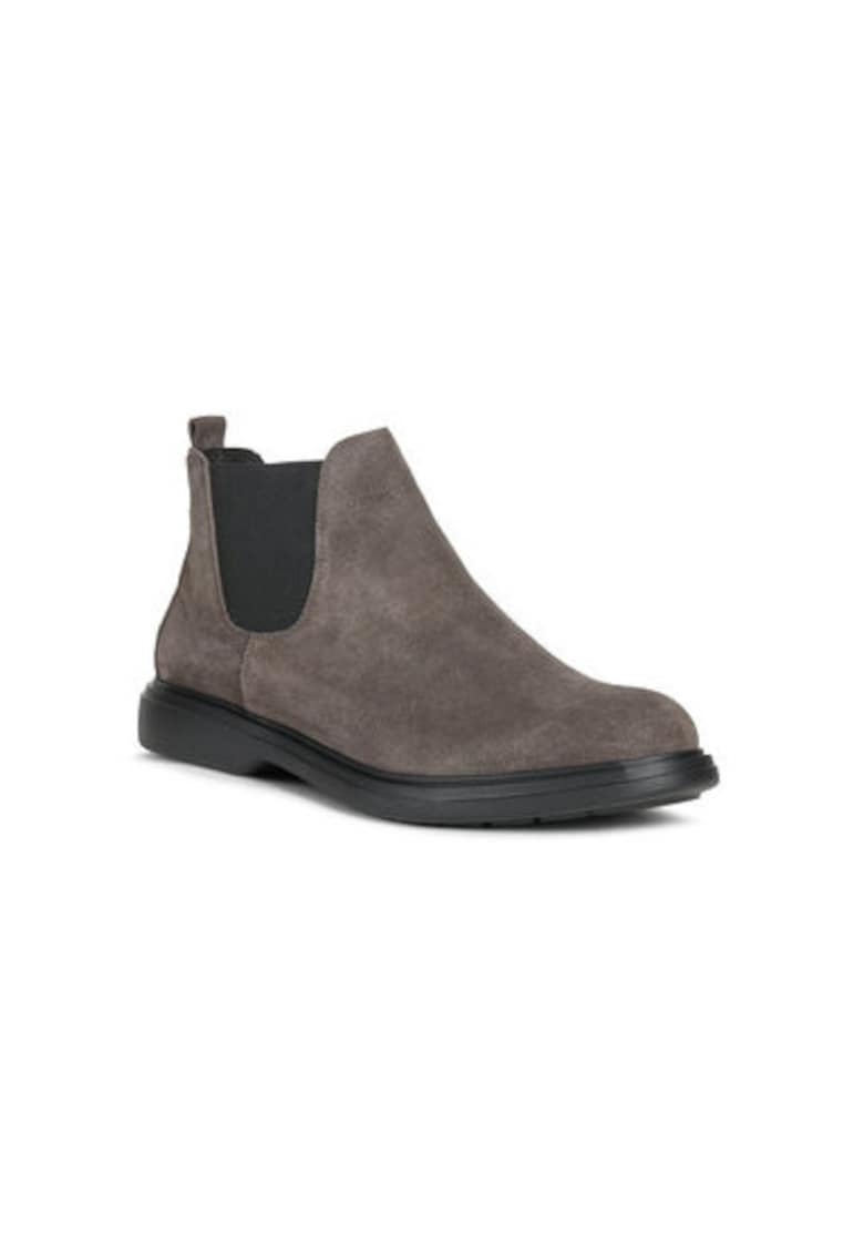 Botine cu glezna joasa pentru barbati  U16DCC-00022 - Piele naturala - Kaki - Kaki