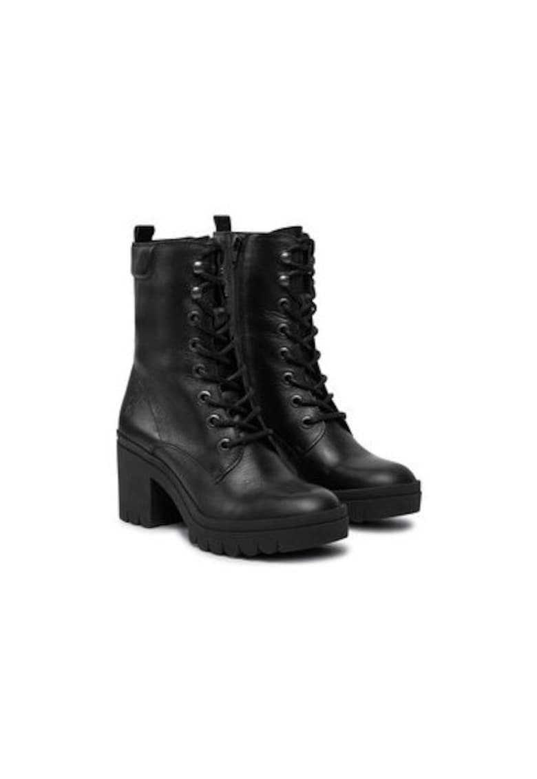 Botine dama  TIEL642FLY - Piele naturala - Negru - Negru