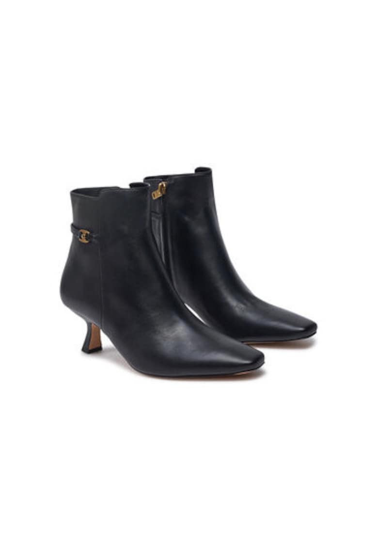 Botine dama  CU234 - Piele naturala - Negru - Negru