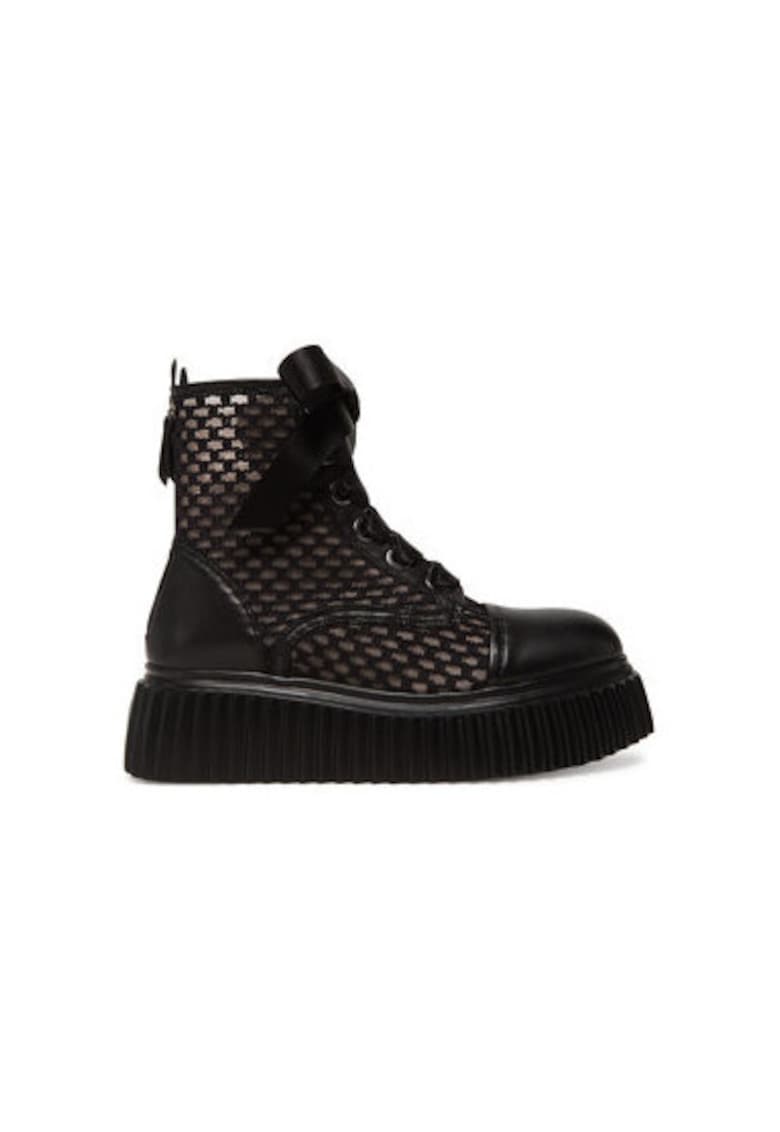Botine dama  D751563PGKK7760 - Piele naturala - Negru - Negru