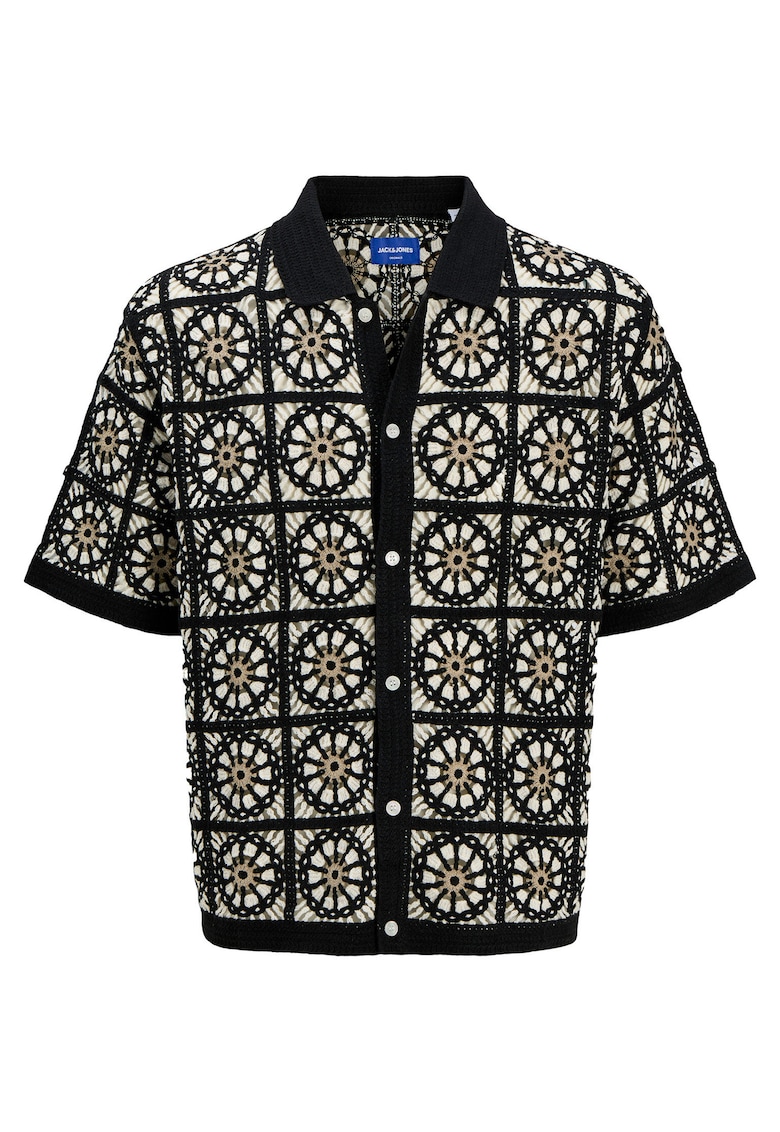 Camasa barbati Jack Jones - 12278724 - Bumbac/Acril - Negru - Negru