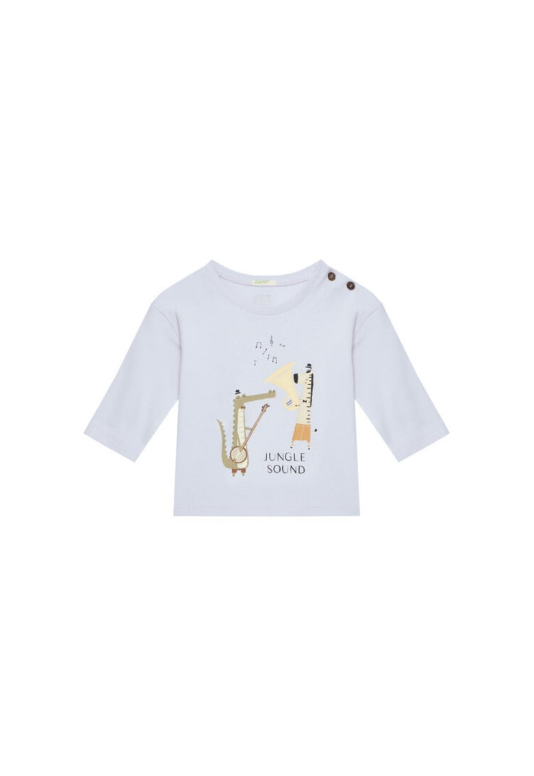 Bluza fete  3I9WA105Q - Bumbac organic - Albastru - Albastru