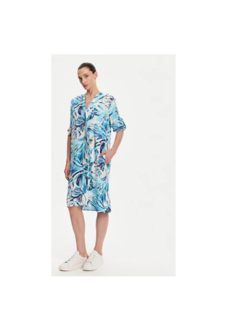 Camasa stil rochie dama  13002008 - Viscoza - Albastru - Albastru