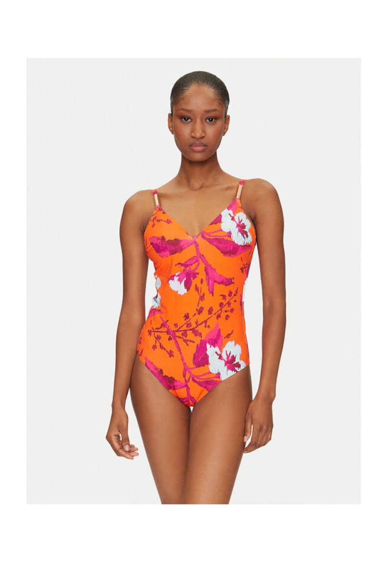Costum de baie dama  C16VUF A01 - Poliamida/Elastan - Portocaliu - Portocaliu