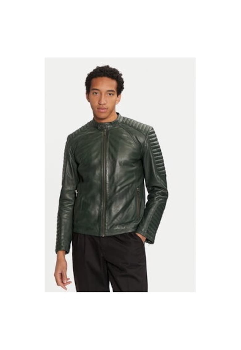 Geaca barbati -  304925078 - Piele naturala - Verde - Verde