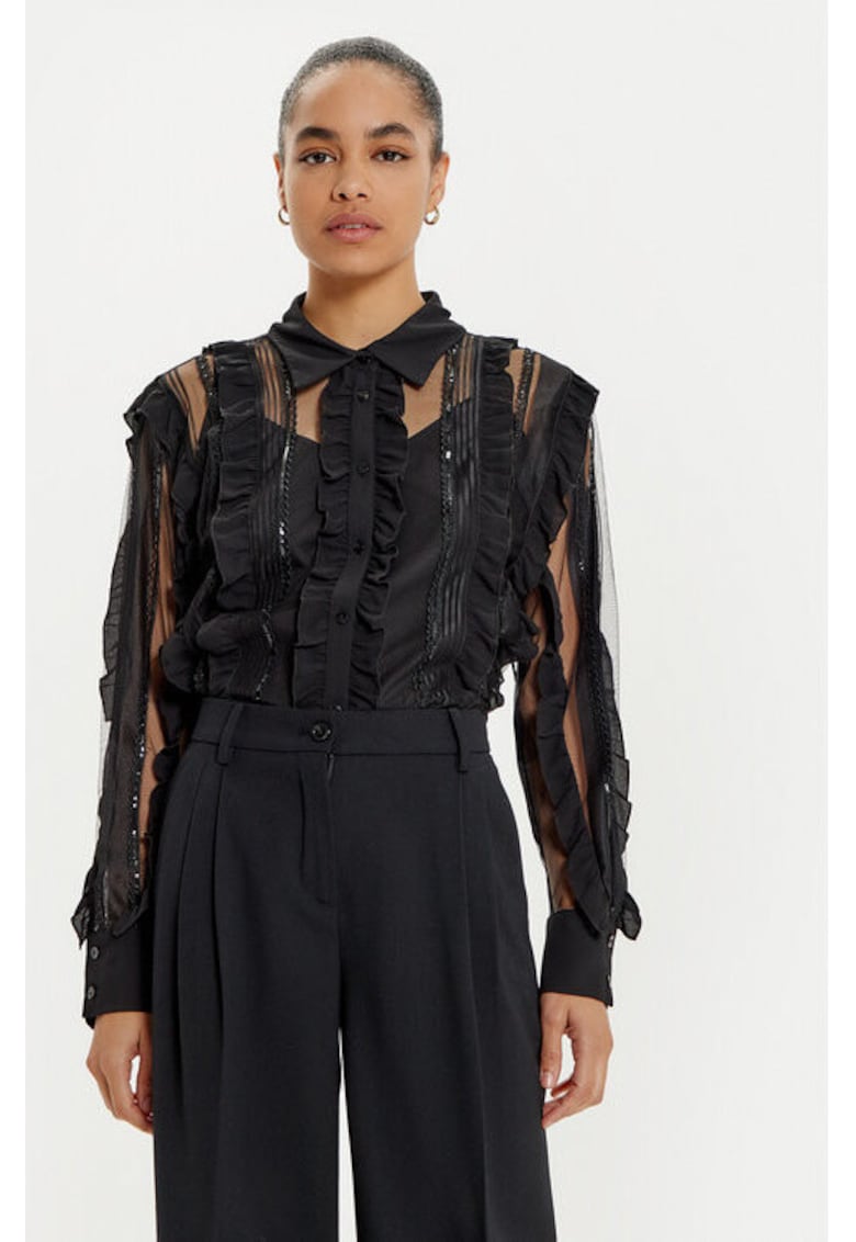 Camasa dama -  304937804 - Poliester - Negru - Negru