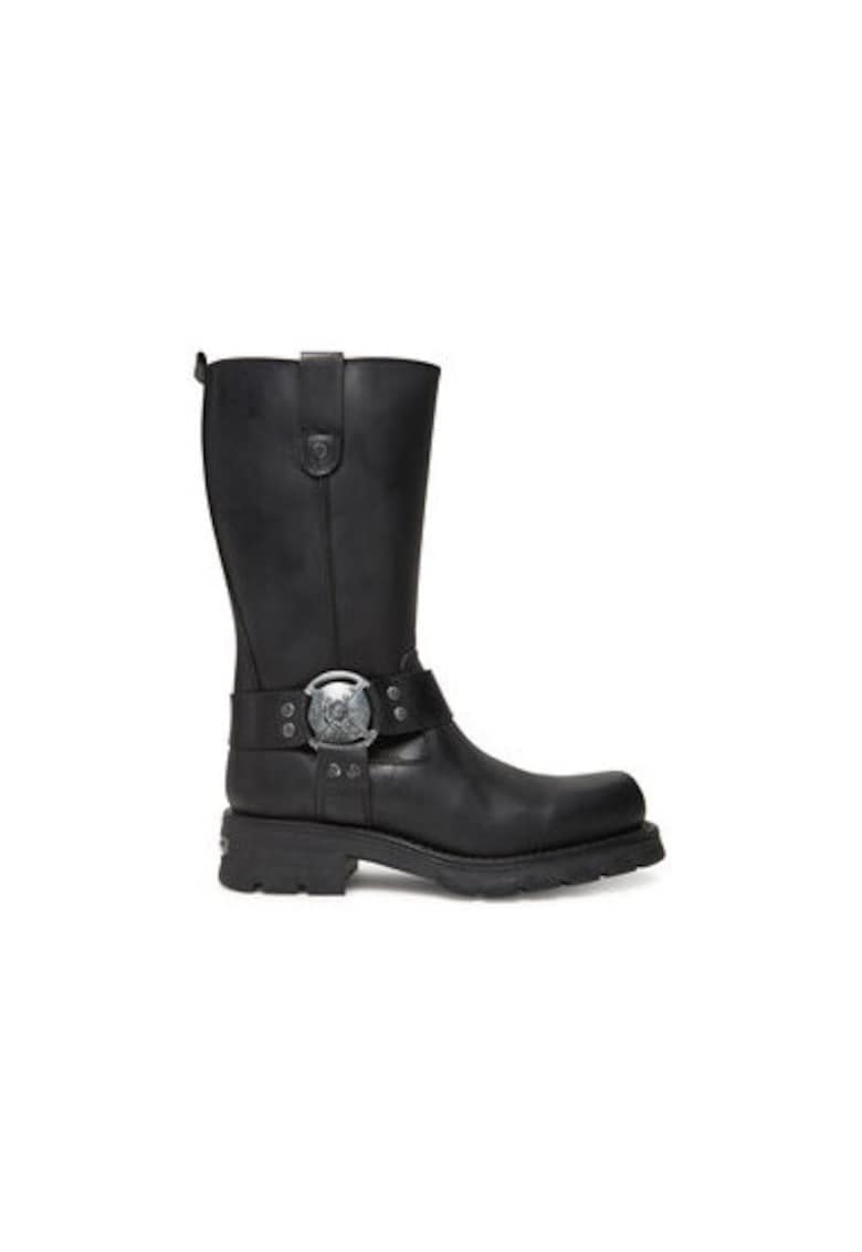 Ghete dama  M-7610-S1 - Piele naturala - Negru - Negru
