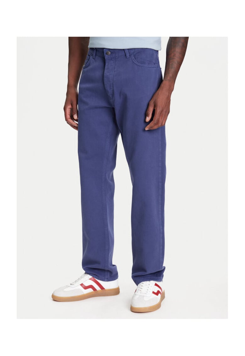 Pantaloni barbati  4RZVUE01W - Bumbac - Albastru - Albastru