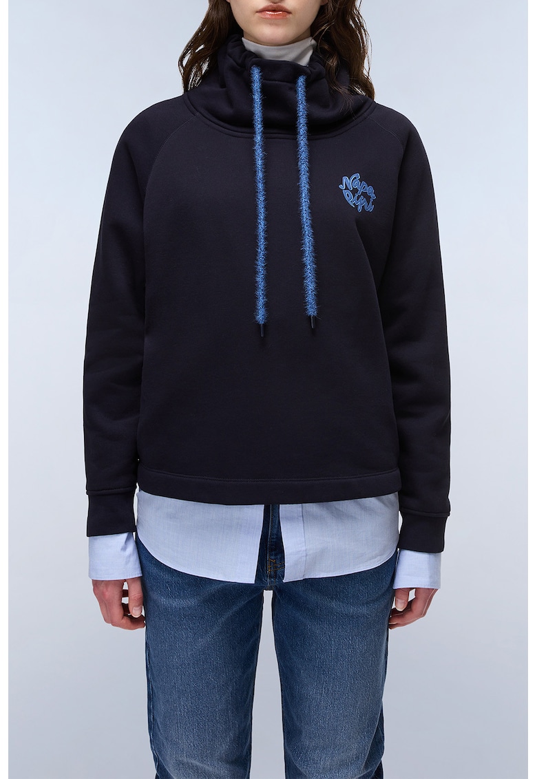 Bluza de trening din amestec de bumbac cu logo - Albastru ultramarin/Albastru