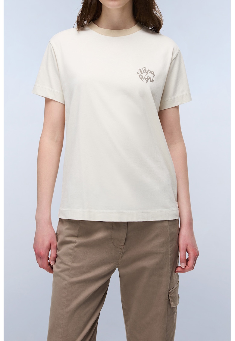 Tricou regular-fit cu logo - Bej