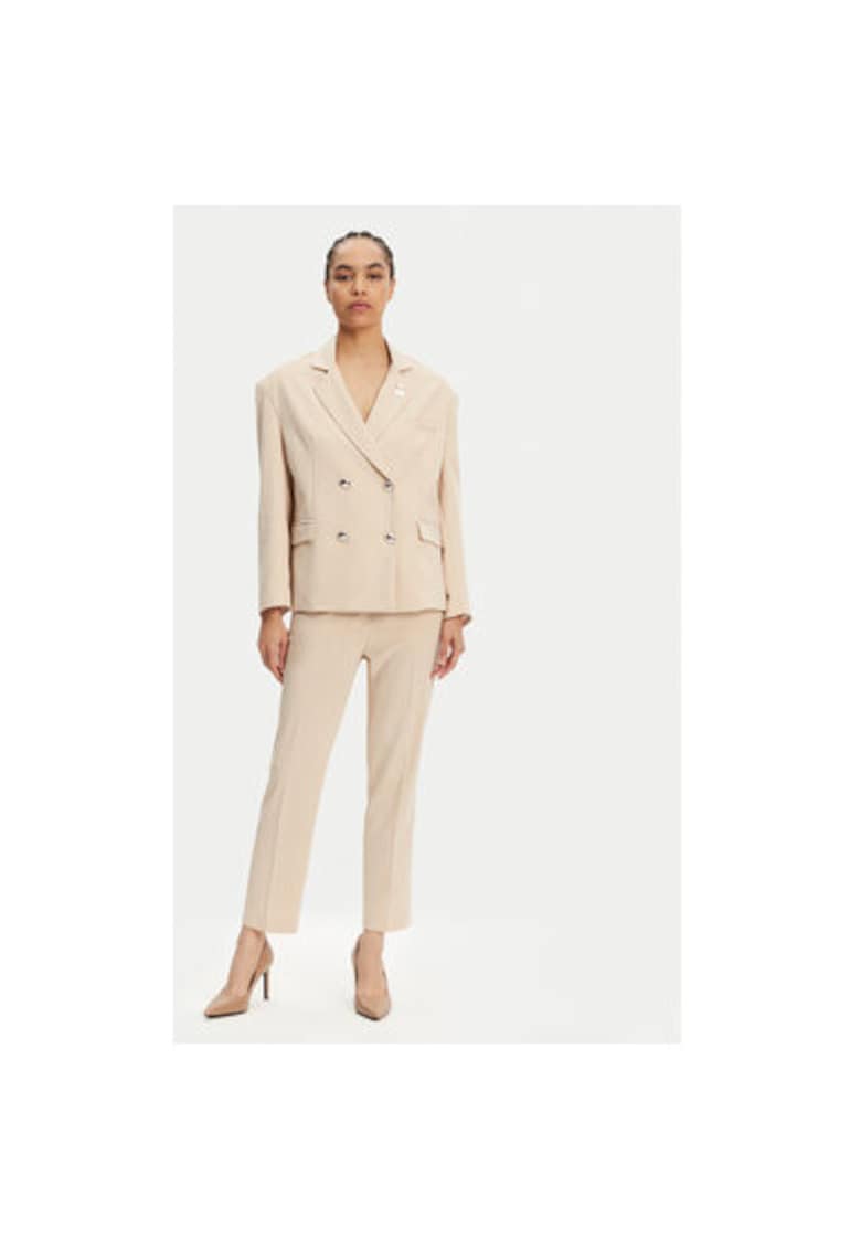 Pantaloni chino dama  25EB571/21BE - Poliester/Viscoza - Bej - Bej