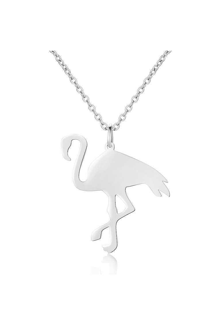 Oferte la Colier de argint veritabil decorat cu pandantiv in forma de flamingo Flamant - Argintiu