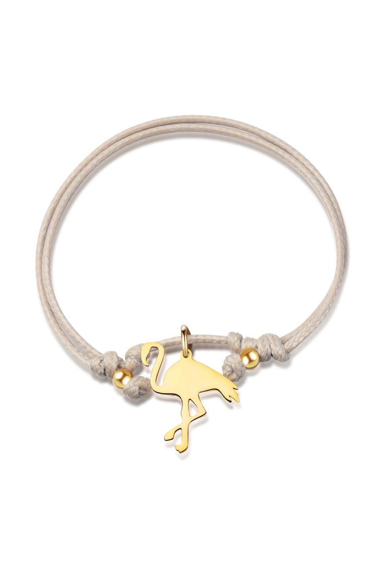 Oferte la Bratara-snur cu talisman flamingo Flamant - Auriu