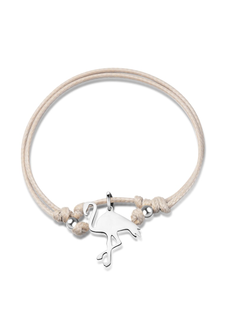 Bratara-snur cu talisman flamingo Flamant - Argintiu