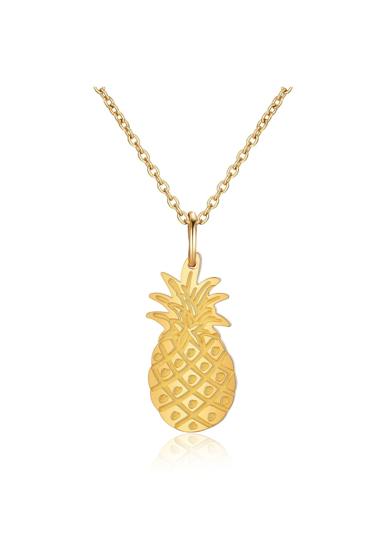 Colier de otel inoxidabil cu pandantiv in forma de ananas DÉLICE - Auriu