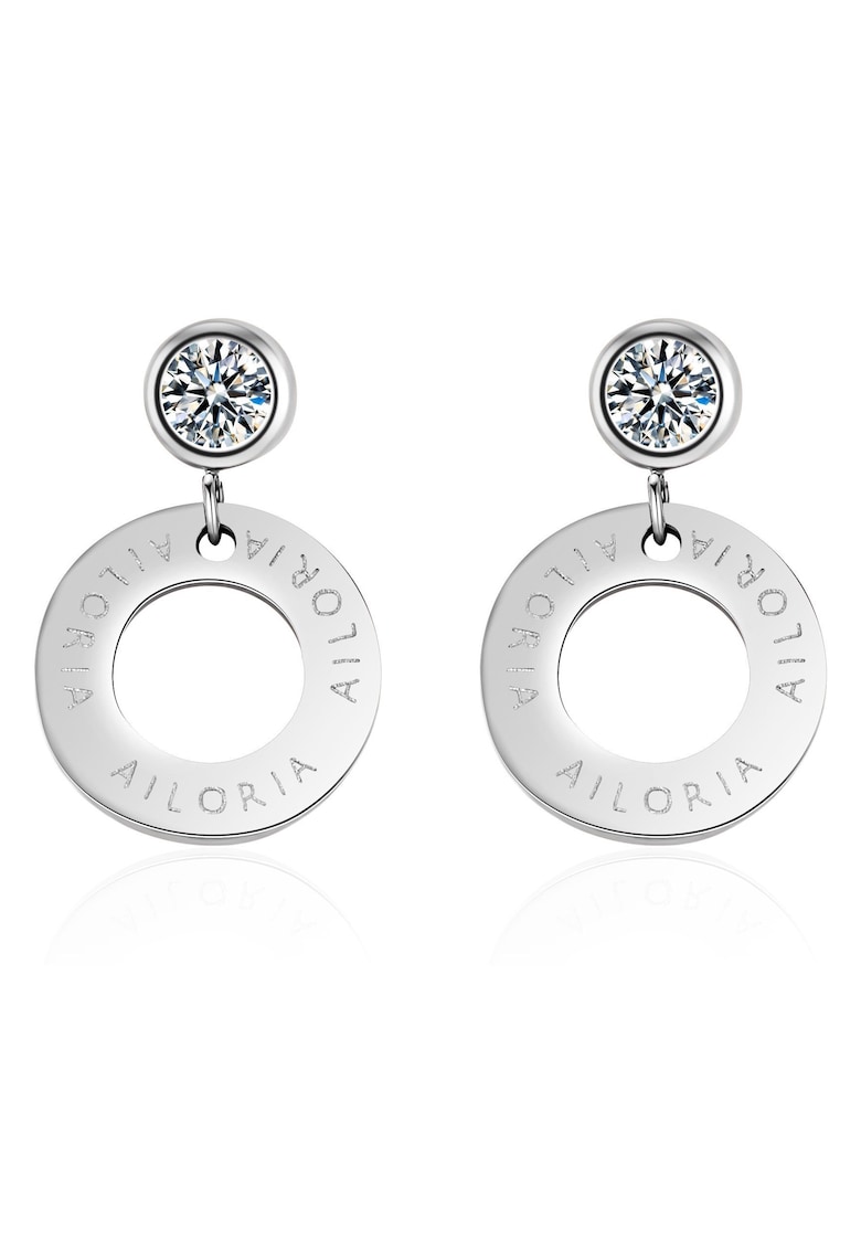 Oferte la Cercei decorati cu cristale zirconia Agathe - Argintiu