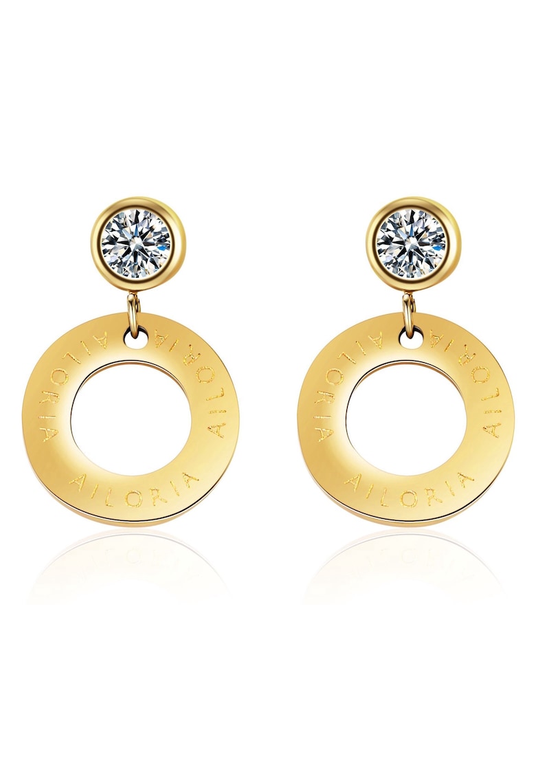 Cercei decorati cu cristale zirconia Agathe - Auriu