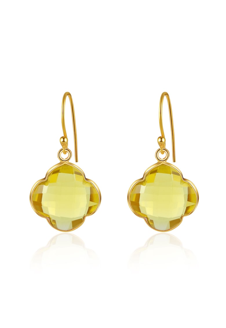 Oferte la Cercei de argint veritabil cu topaz Capucine - Auriu