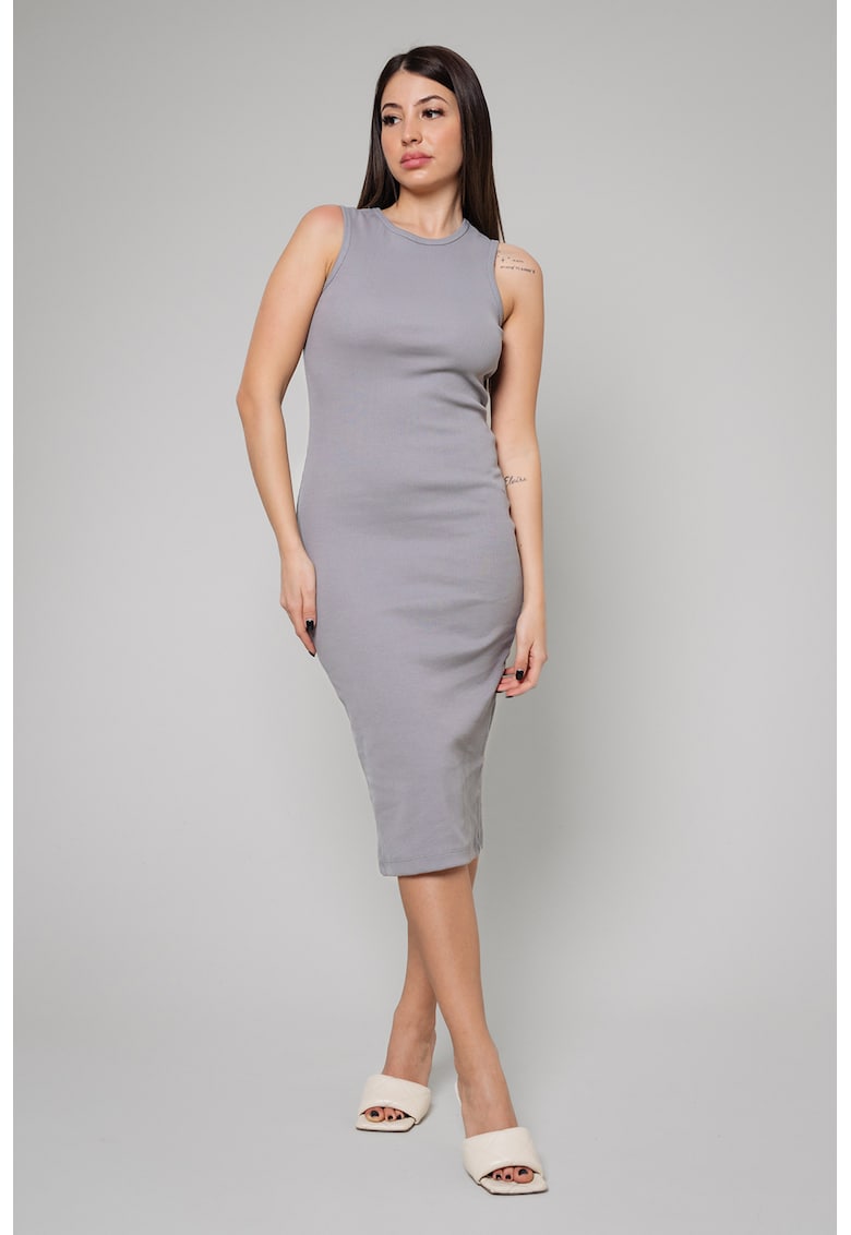 Rochie midi cambrata - Gri