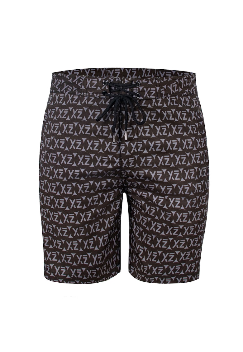 Oferte la Pantaloni scurti de baie cu buzunare cu fermoar si model Dazzers 28989 - Negru