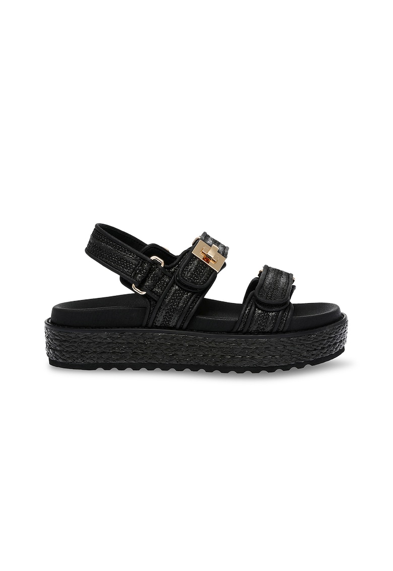 Sandale flatform cu velcro Bigmona - Negru