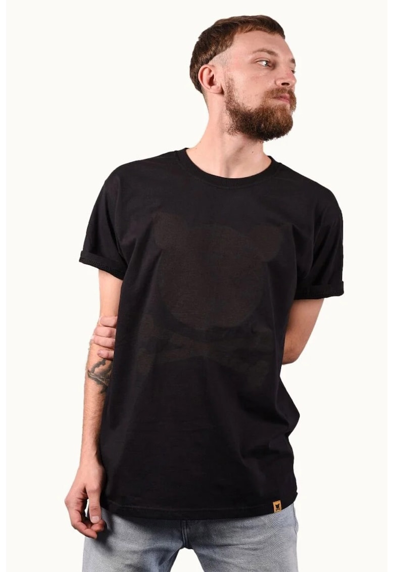 Tricou unisex de bumbac cu logo - Negru stins