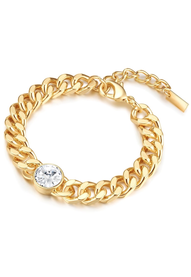 Bratara placata cu aur de 14K si cu zirconia 32117 - Auriu/Galben