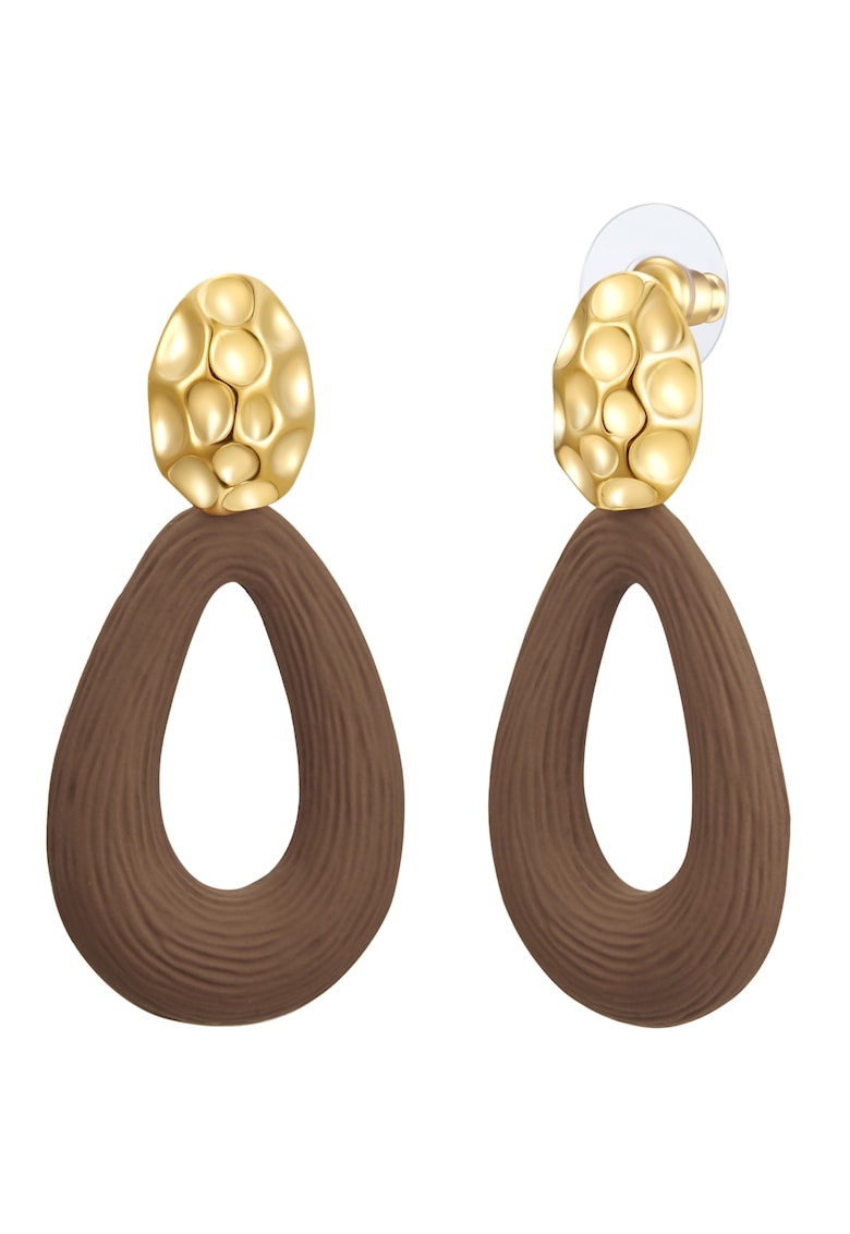 Cercei drop placati cu aur de 14K - Auriu/Galben