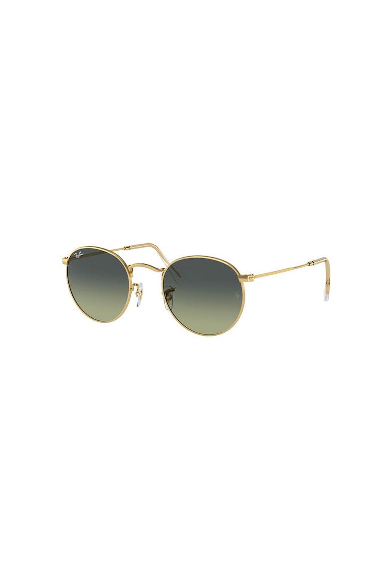 Ochelari de soare rotunzi unisex cu rama metalica - Auriu