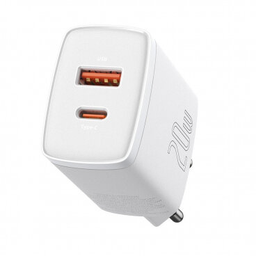 Incarcator Retea Compact 20W 3A 1 x USB-A - 1 x USB-C  Alb CCXJ-B02